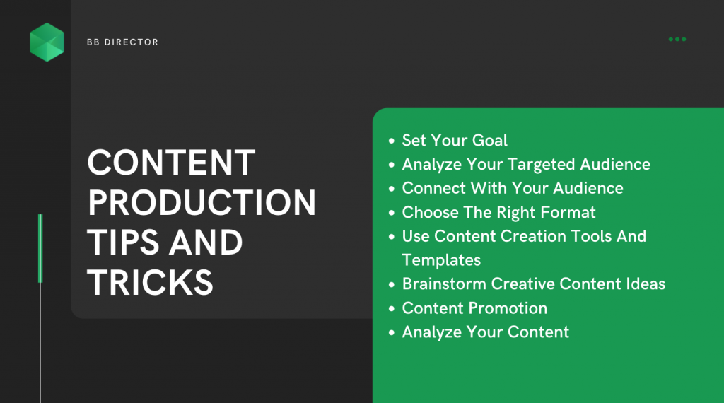 content production tips and tricks