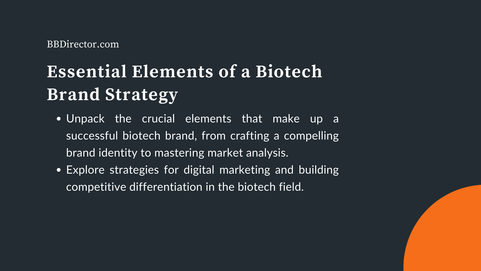 essential elements of a biotech brand strategy