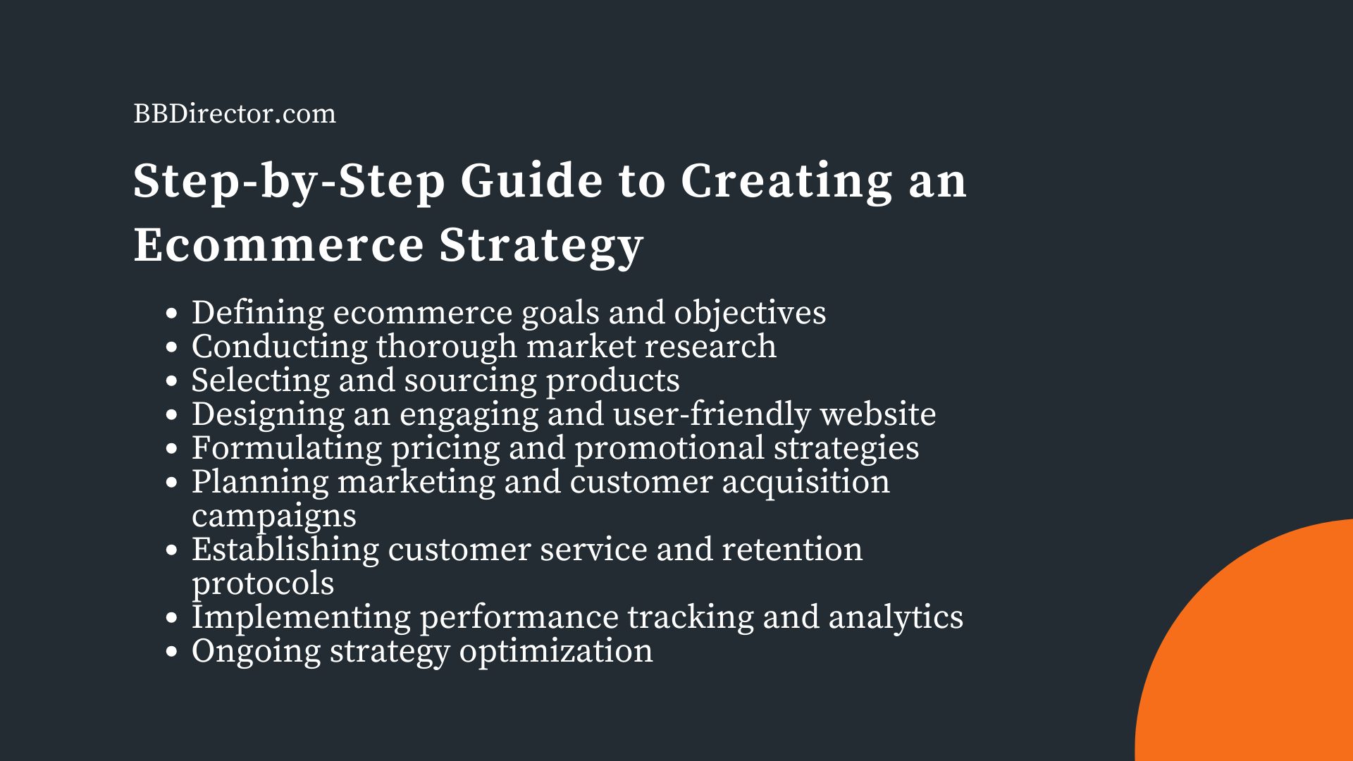 step by step guide on creating an ecommerce strategy