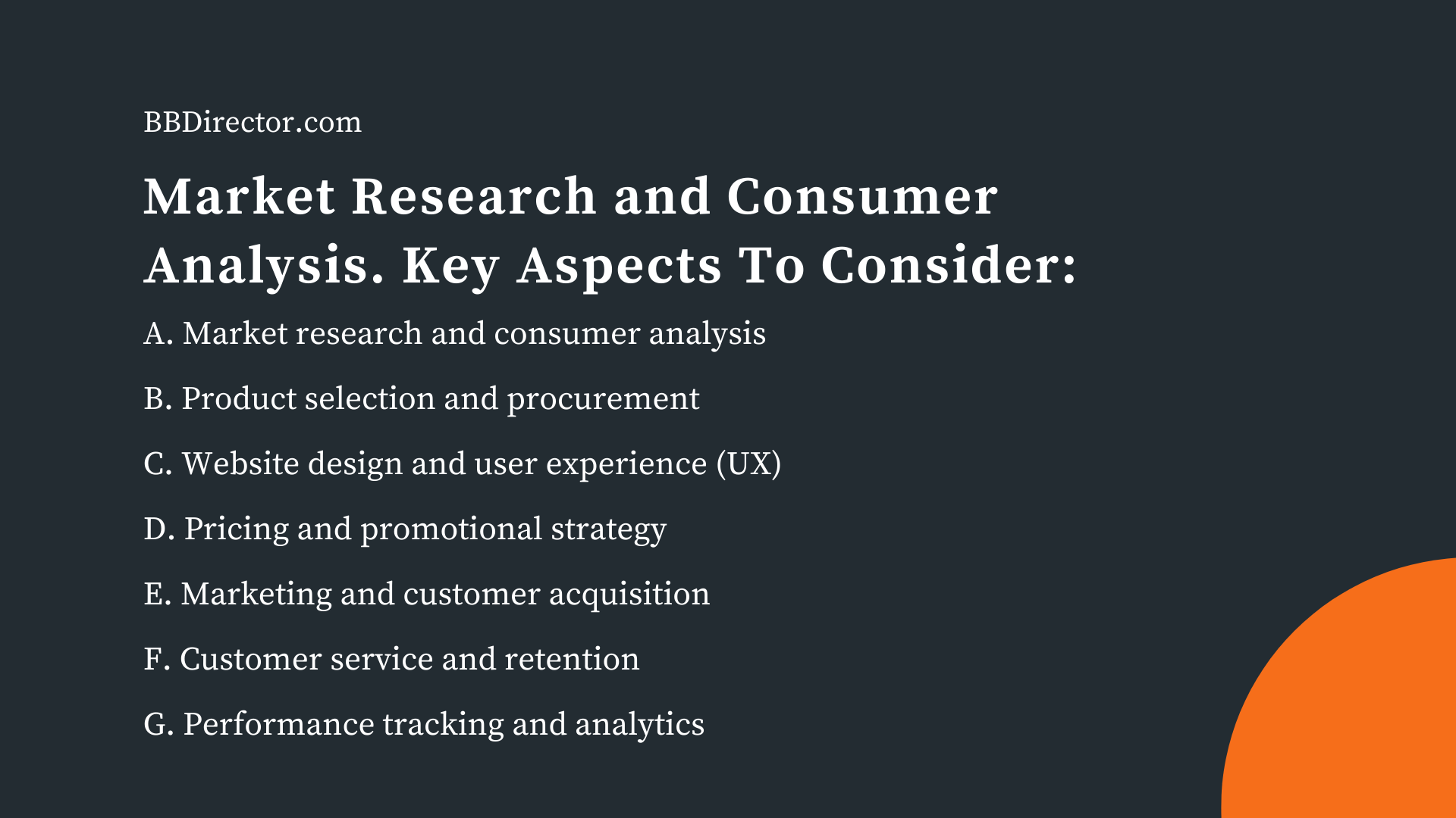 key aspects to consider when building your market research and consumer analysis, as part of your ecommerce strategy