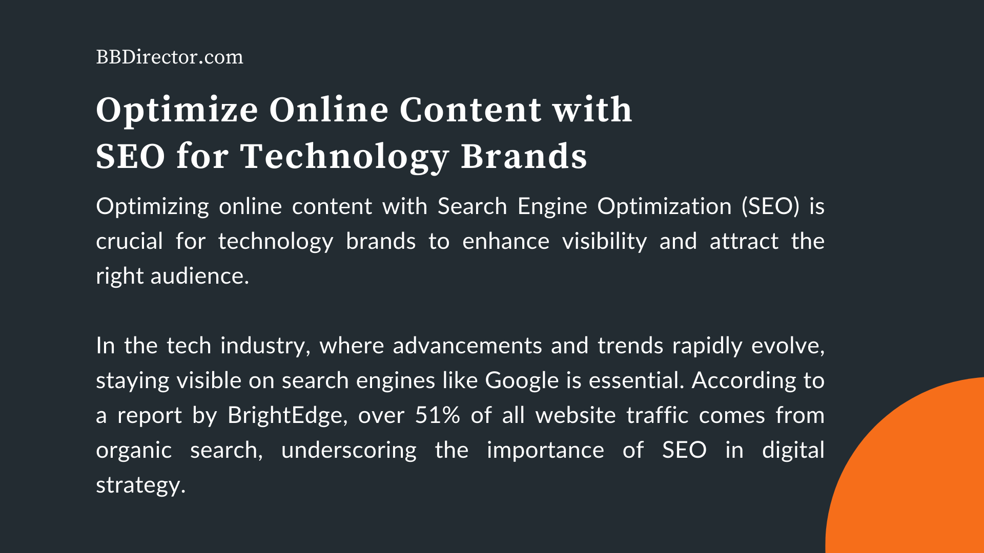 Optimize Online Content with SEO for Technology Brands