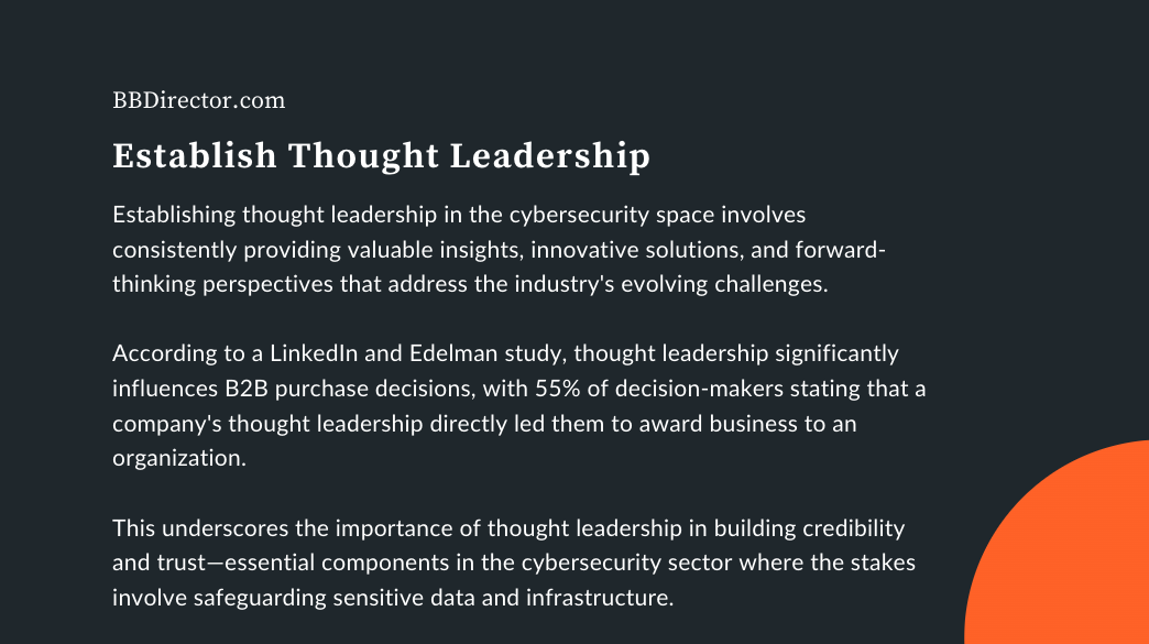 Establish Thought Leadership in your cybersec industry