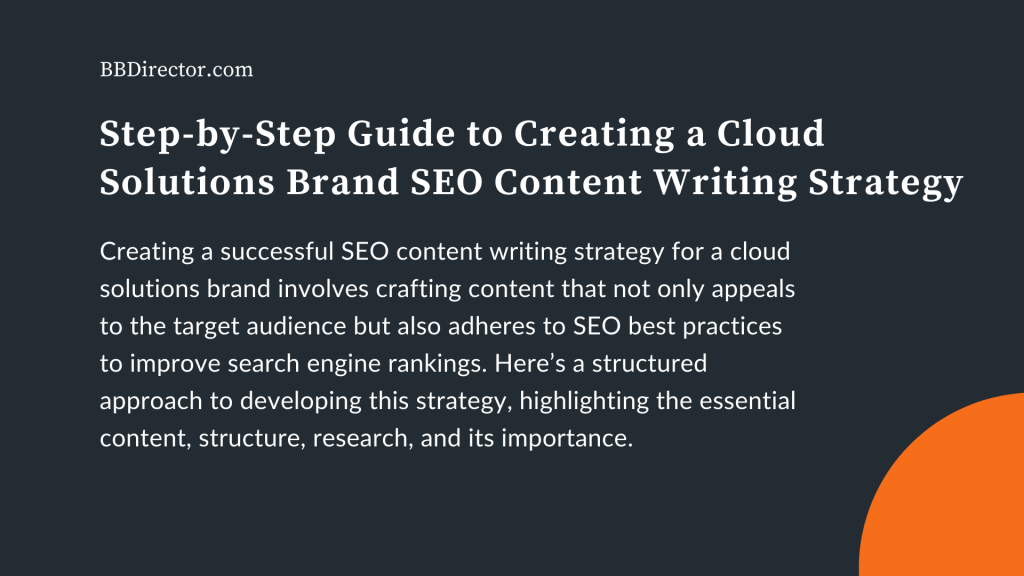 Step-by-Step Guide to Creating a Cloud Solutions Brand SEO Content Writing Strategy