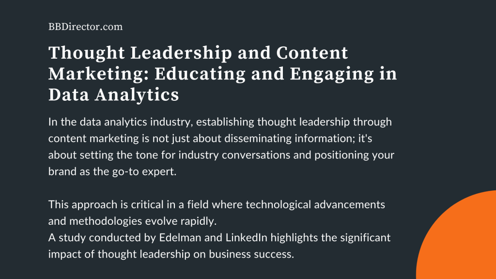 Thought Leadership and Content Marketing: Educating and Engaging in Data Analytics