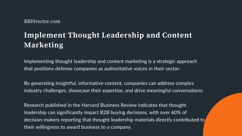 Implement Thought Leadership and Content Marketing