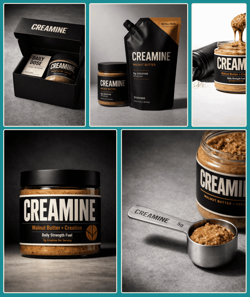 Creamine, performance nutrition walnut spread with creatine