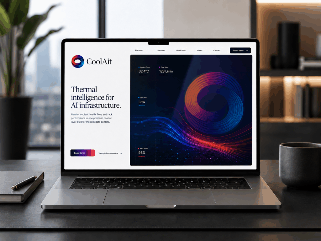 landing page design for an ai infrastructure