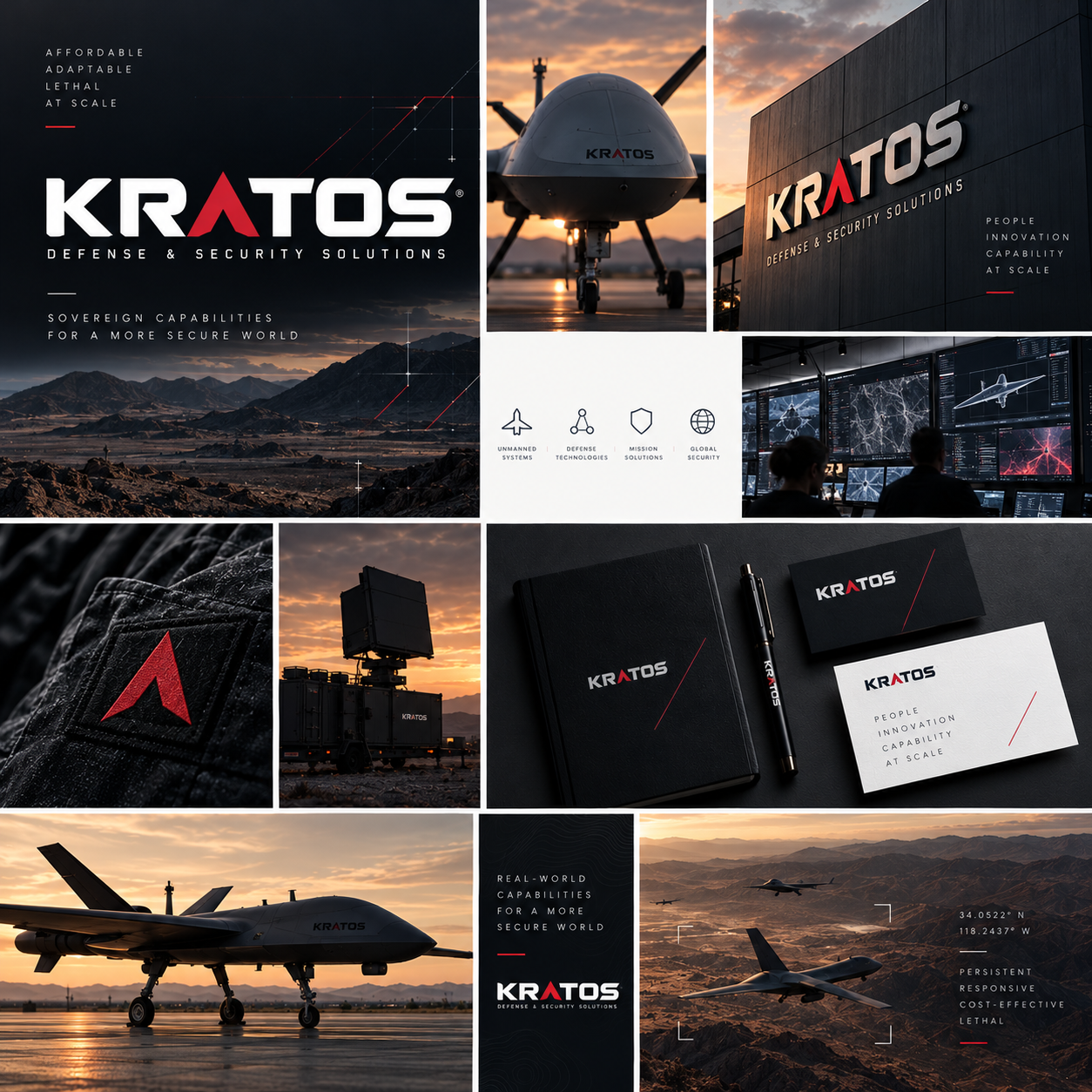 Kratos Defense Cinematic Brand Collage